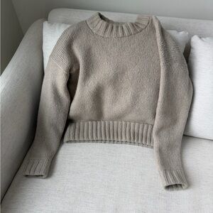 Cozy Taupe Crew Neck Sweater